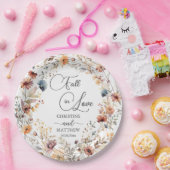 Assiettes En Carton Fleurs sauvages tombent amoureux Mariage élégant (Fête)