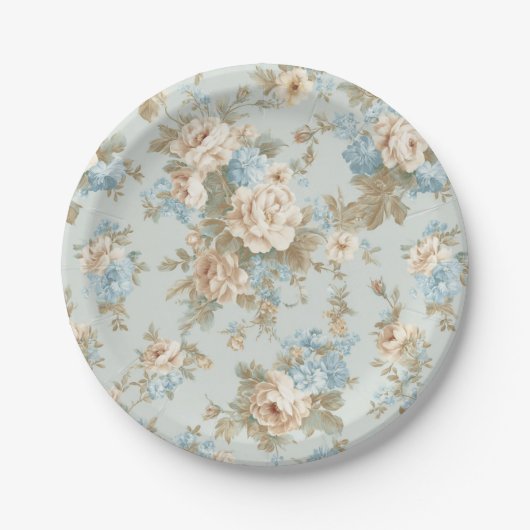 Assiettes En Carton Fleurs shabby chic (Devant)
