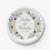 Assiettes En Carton Fleurs Shady-Chic Cadre de couronne (Devant)