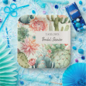 Assiettes En Carton Fleurs succulentes et cactus (Fête)