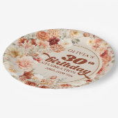 Assiettes En Carton Fleurs super rétro en terre cuite de 30 ans (Angle)