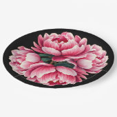 Assiettes En Carton Fleurs sur plaque en papier arrière - plan noir (Angle)