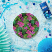 Assiettes En Carton Fleurs tropicales et plantes en noir (Fête)