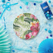 Assiettes En Carton Fleurs tropicales Fête Feuille de la Fête des mari (Fête)