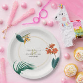 Assiettes En Carton Fleurs tropicales Mariages (Fête)
