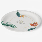 Assiettes En Carton Fleurs tropicales Mariages (Angle)