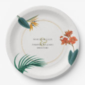 Assiettes En Carton Fleurs tropicales Mariages (Devant)