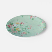 Assiettes En Carton Fleurs Vertes (Angle)