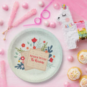 Assiettes En Carton Fleurs vertes avec Seder Matzah Passover (Fête)