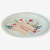 Assiettes En Carton Fleurs vertes avec Seder Matzah Passover (Angle)