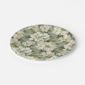 Assiettes En Carton Fleurs vertes de sauge bohème (Angle)