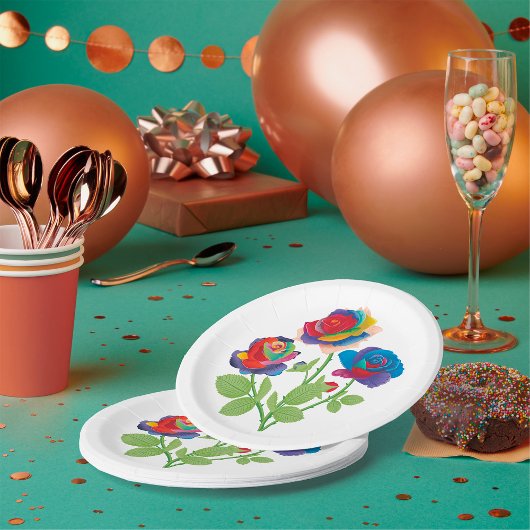 Assiettes En Carton Fleurs vintages