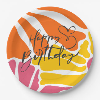 Assiettes En Carton Fleurs vintages rétro Élégantes et colorées Annive