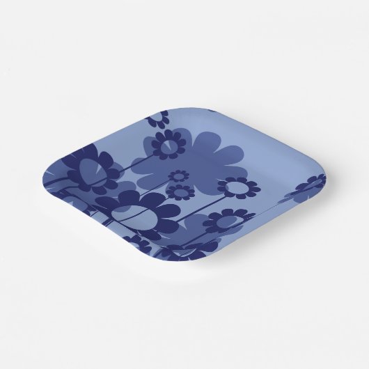 Assiettes En Carton Fleurs violettes (Angulaire)