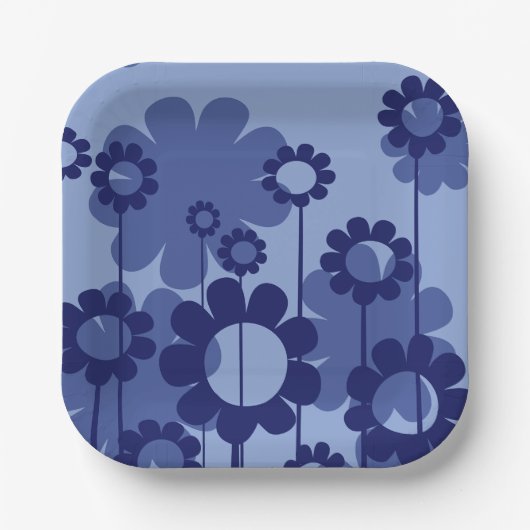 Assiettes En Carton Fleurs violettes (Recto)