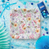 Assiettes En Carton Fleurs violettes (Fête)