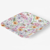 Assiettes En Carton Fleurs violettes (Angulaire)