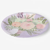 Assiettes En Carton Fleurs violettes (Angle)