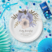 Assiettes En Carton Fleurs violettes à l'aquarelle moderne pour la dou (Fête)