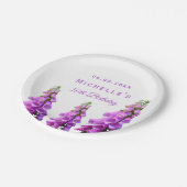 Assiettes En Carton Fleurs violettes d'anniversaire blanc élégant (Angle)