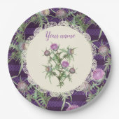 Assiettes En Carton Fleurs violettes de chardon (Devant)