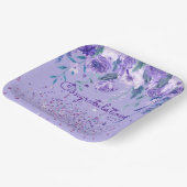 Assiettes En Carton Fleurs violettes et plaques de papier Parties scin (Angulaire)