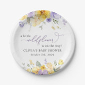 Assiettes En Carton Fleurs violettes, Fleurs Jaunes, Boho, Baby shower (Devant)