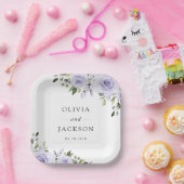 Assiettes En Carton Fleurs violettes, Fleurs Lilac, Mariage Floral (Fête)