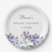 Assiettes En Carton Fleurs Violettes Lilial Fête de Mariage Florale (Devant)