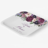Assiettes En Carton Fleurs violettes luxuriantes | Mariage romantique (Angulaire)
