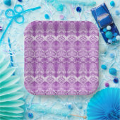 Assiettes En Carton Fleurs violettes Plaque de papier fleurie (Fête)