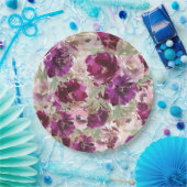 Assiettes En Carton Fleurs violettes Plaques de papier floral (Fête)