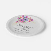 Assiettes En Carton Fleurs vives Fête des mariées de verdure dorée (Angle)