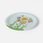 Assiettes En Carton Fleurs Whimsical (Angle)