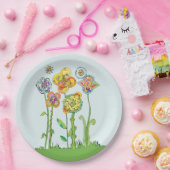 Assiettes En Carton Fleurs Whimsical (Fête)