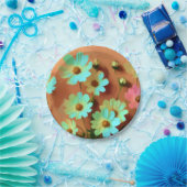 Assiettes En Carton Fleurs Zinnia Elegans (Fête)