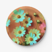 Assiettes En Carton Fleurs Zinnia Elegans (Devant)