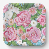 Assiettes En Carton Fleuve rose (Recto)