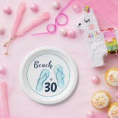 Assiettes En Carton Flip Flops Beach Party 30e anniversaire (Fête)