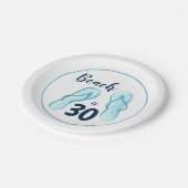 Assiettes En Carton Flip Flops Beach Party 30e anniversaire (Angle)