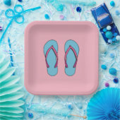 Assiettes En Carton Flip Flops de plage (Fête)