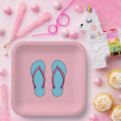 Assiettes En Carton Flip Flops de plage (Fête)
