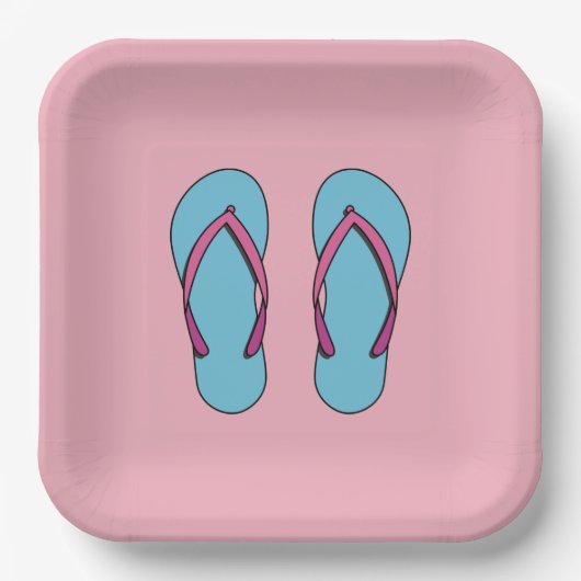 Assiettes En Carton Flip Flops de plage (Recto)