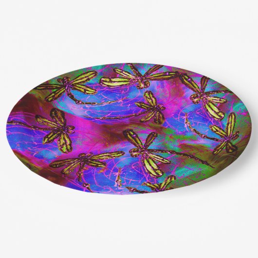 Assiettes En Carton Flit Hippie Dragonfly (Angle)