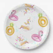 Assiettes En Carton Floatie Pool Party Anniversaire Plaques papier (Devant)