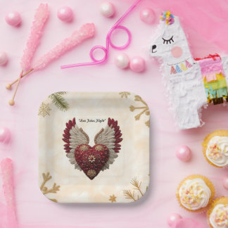 Assiettes En Carton "Floating Love Heart"