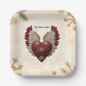 Assiettes En Carton "Floating Love Heart" (Recto)