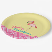 Assiettes En Carton Flocking Fabulous Typography avec Flamant rose ros (Angle)