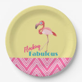 Assiettes En Carton Flocking Fabulous Typography avec Flamant rose ros (Devant)