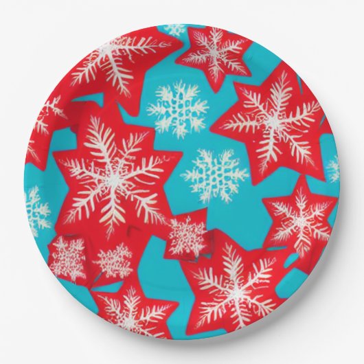 Assiettes En Carton Flocon de neige (Devant)